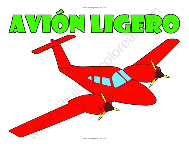 Avión ligero dibujo a color y para colorear